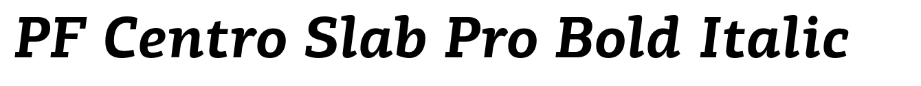PF Centro Slab Pro Bold Italic